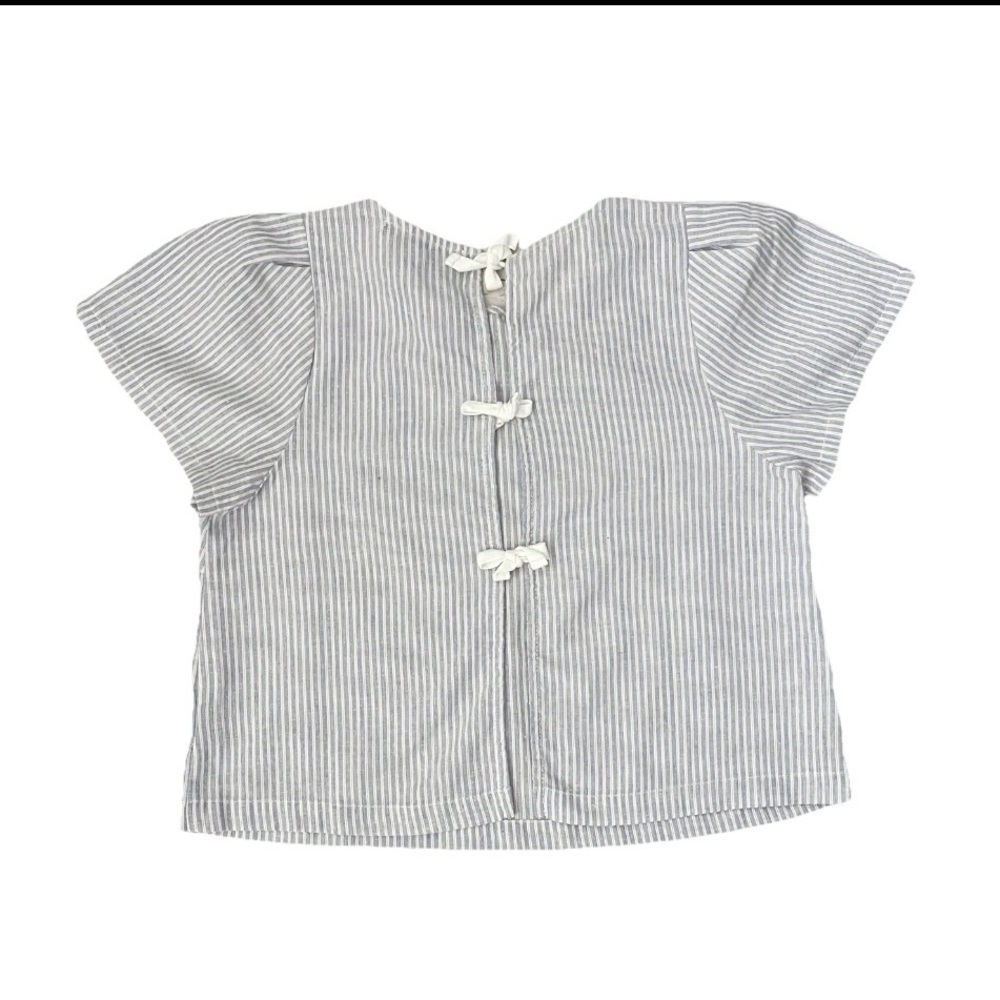 SUGAR LIPS 55% VISCOSE 45% COTTON Back Tie Striped Top